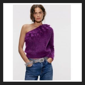 Zara Mohair Off Shoulder Sweater